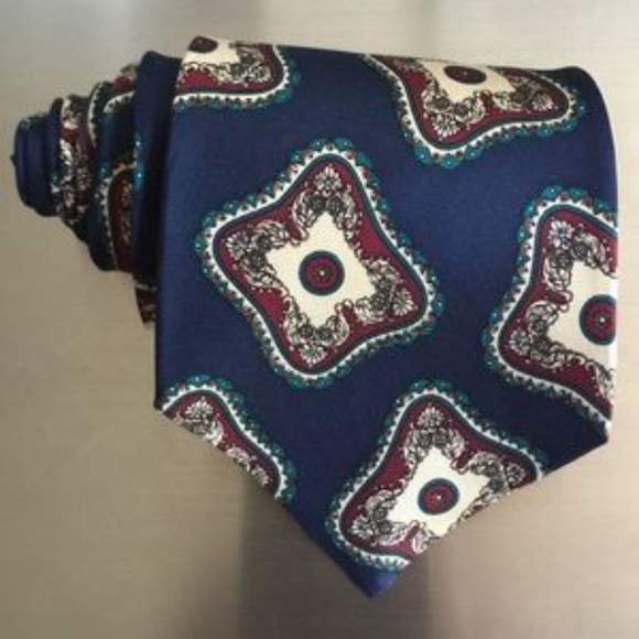 Blue Patterned Donberry Tie - Picture 3 of 5